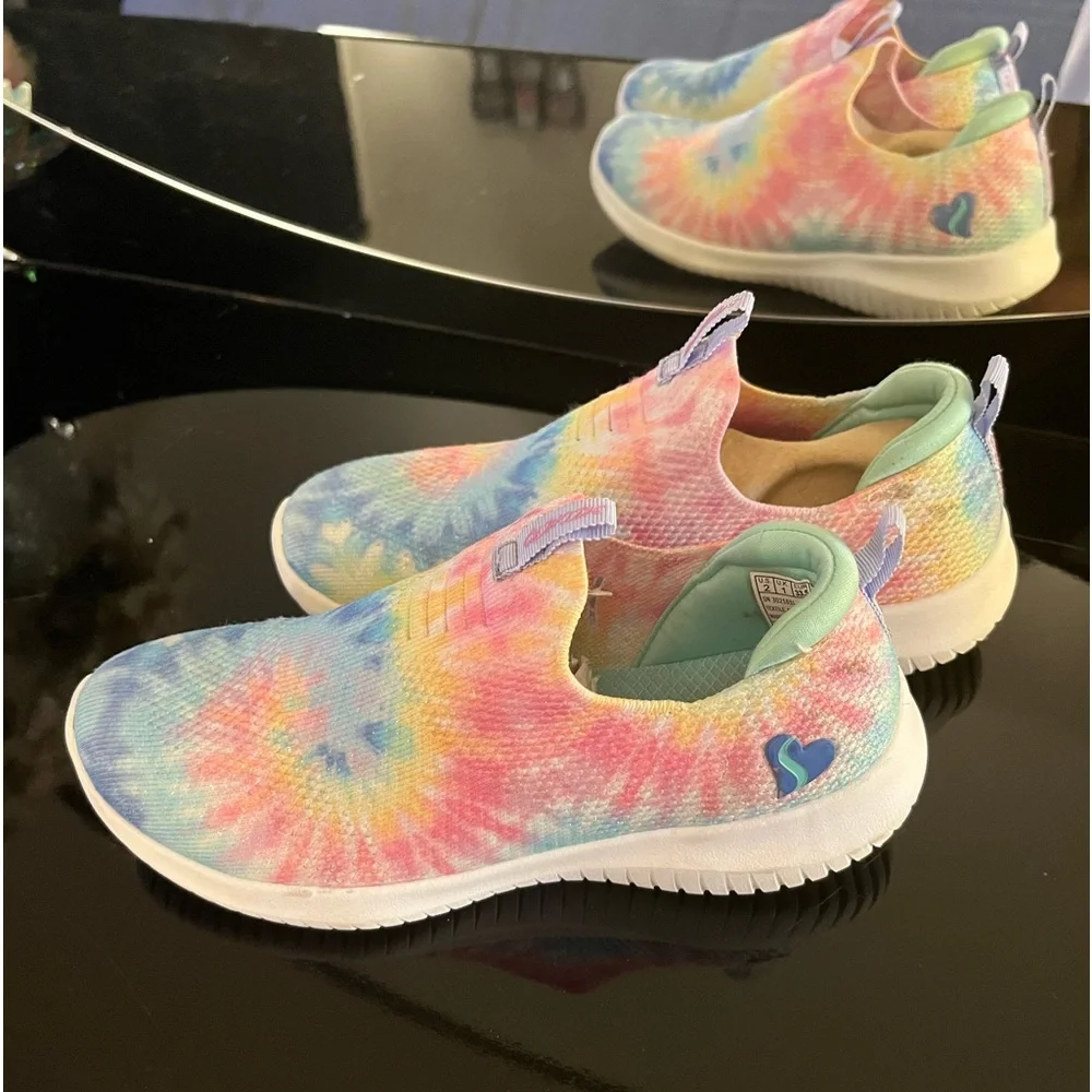 GIRLS SIZE 2 Sketchers Ultra Flex - Groovin Vibe Shoes - Picture 8 of 13